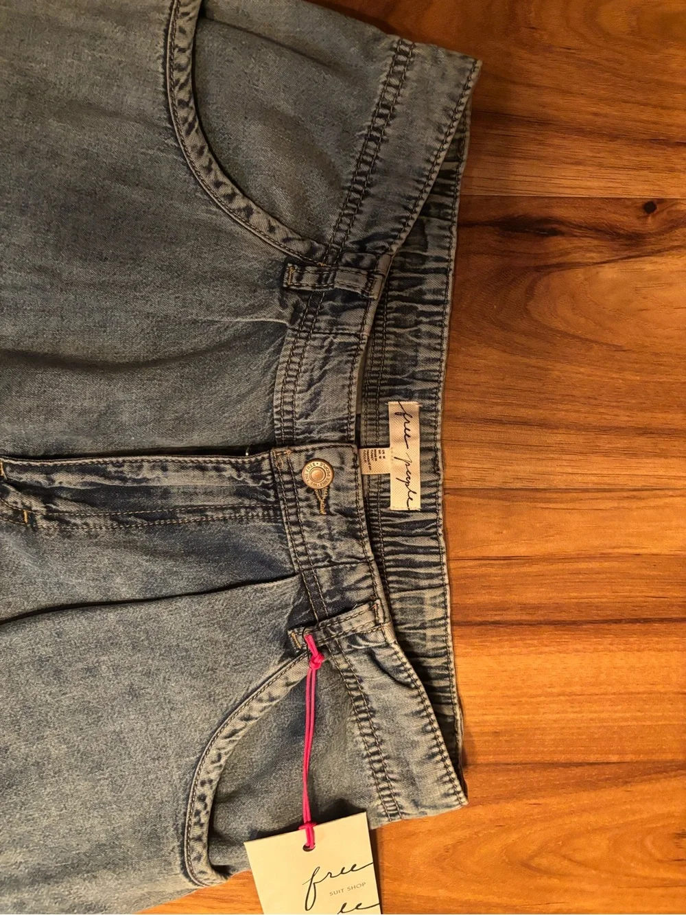 Free People Vintage Light Blue Wide-Leg Jeans